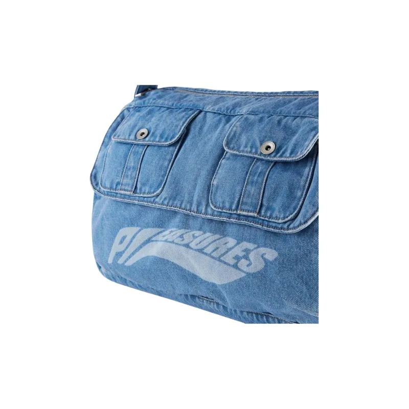 LiNing PLEASURES Collaboration Denim Shoulder Bag Crossbody Bag Regular Unisex Blue Denim Color-5