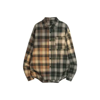 Poshbrain Shirt Unisex Yellow And Green Plaid