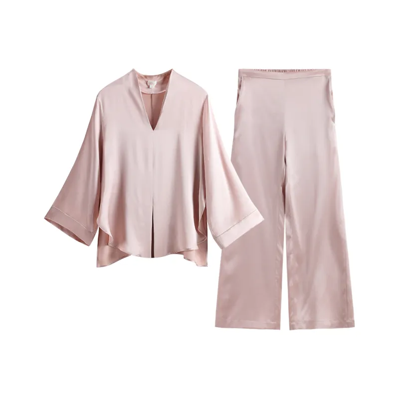 SILKISS Silk Pajama Set Simple & Charming Zhu Zi Qi Women's-1