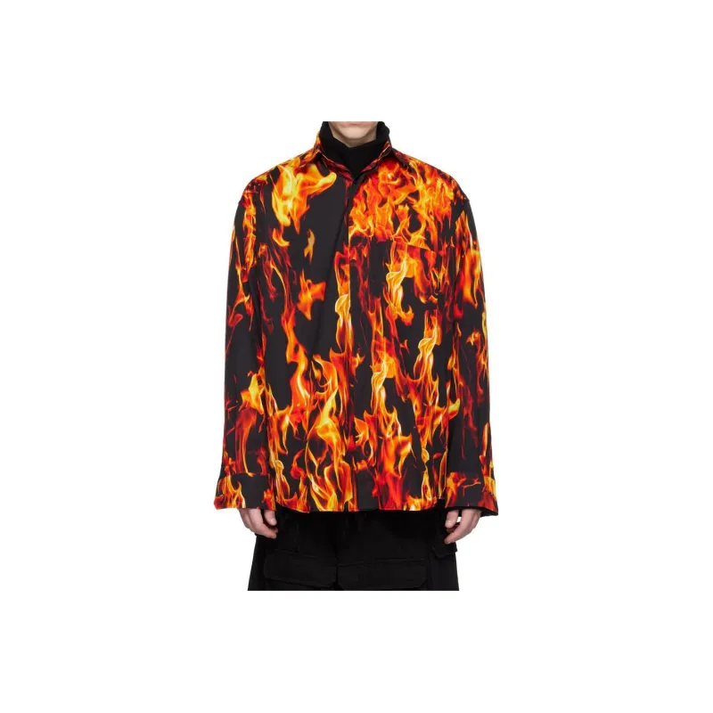 Vetements Shirts Men Black Orange-0