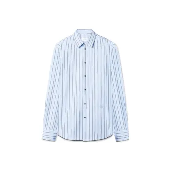 OFF WHITE Striped Curved Hem Shirt