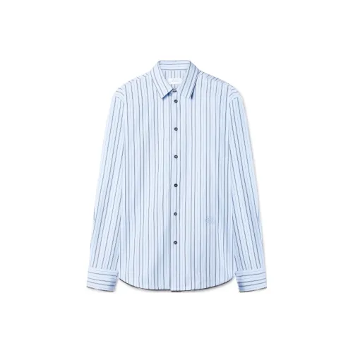 OFF WHITE Striped Curved Hem Shirt