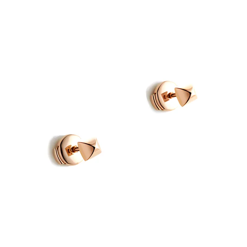 HERMES Rose Gold Stud Earrings Unisex Rose Gold-2