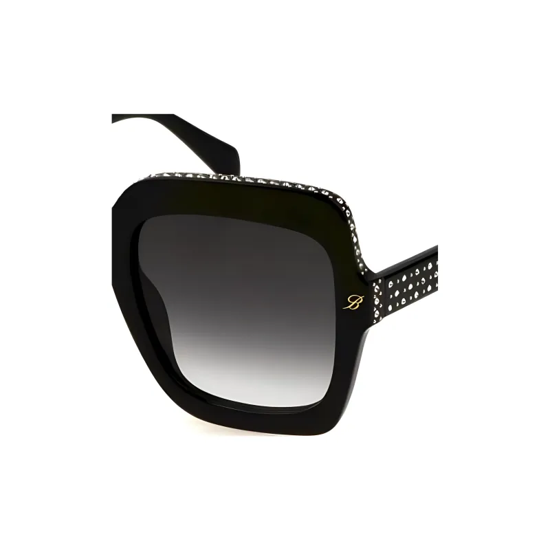 Blumarine Plastic Square Sunglasses Women's Black-2