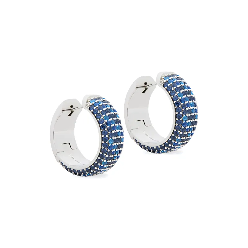 LOEWE 925 Sterling Silver Zirconia Crystal Earrings Women's Silver/Blue-1