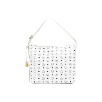 MCM Leather Handbag, Shoulder Bag Tubas Women's White