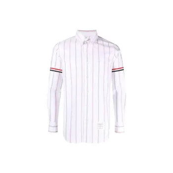 THOM BROWNE Rwb Striped Long Sleeved Shirt