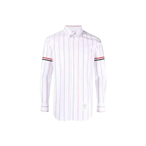THOM BROWNE Rwb Striped Long Sleeved Shirt