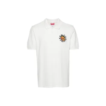 KENZO Orange Embroidered Polo Shirt