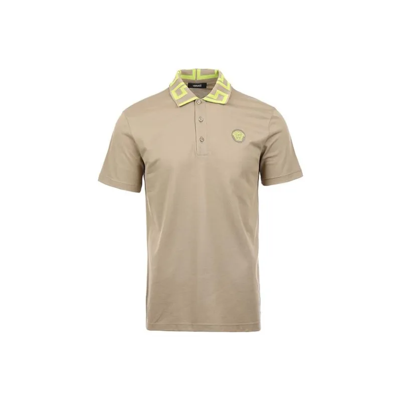 VERSACE Medusa Embroidered Short Sleeved Polo Shirt-0