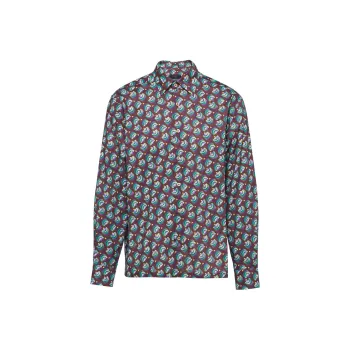 PRADA Geometric-Printed Button-Up Shirt