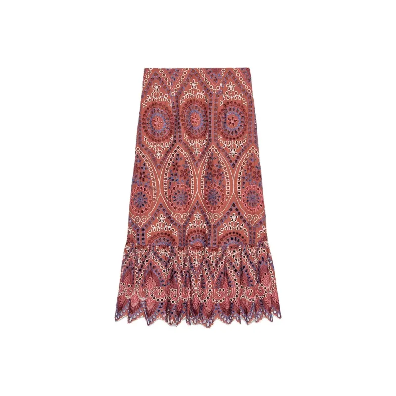 ZARA Casual Long Skirt Women's Multicolor-1