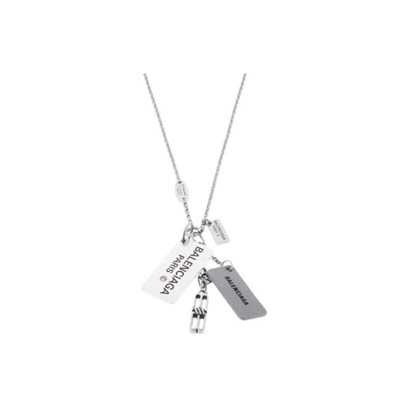 Balenciaga Brass Necklaces Unisex Silver-0