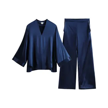 SILKISS Silk Pajama Set Simple & Charming Zhu Zi Qi Women's