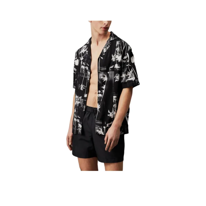 CALVIN KLEIN Shirt Europe Version Men's Palm Black-0