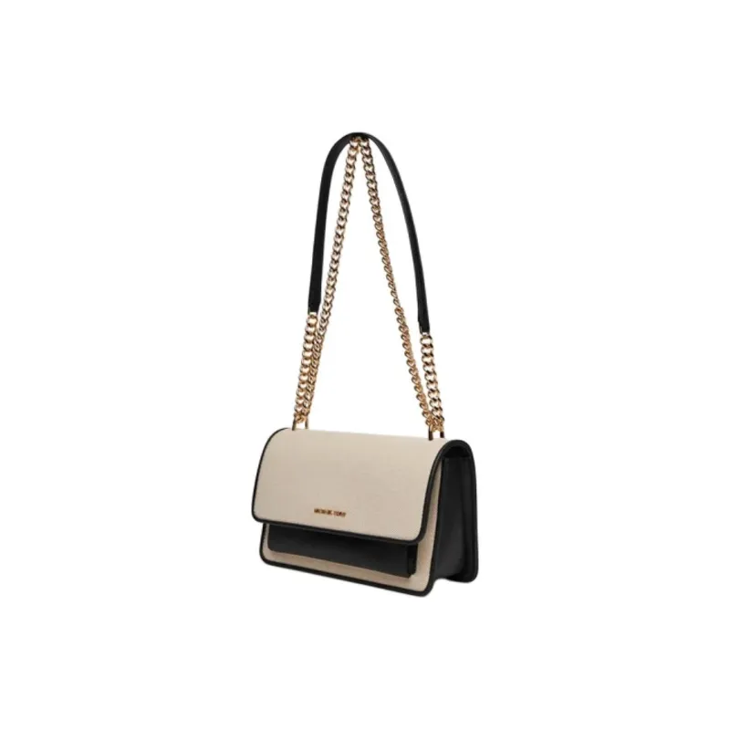 MICHAEL KORS MMK Cotton Shoulder Bag Trumpets Women's Black & Beige-1