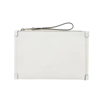 LANCEL Cow Leather Clutch Small Size Women's White