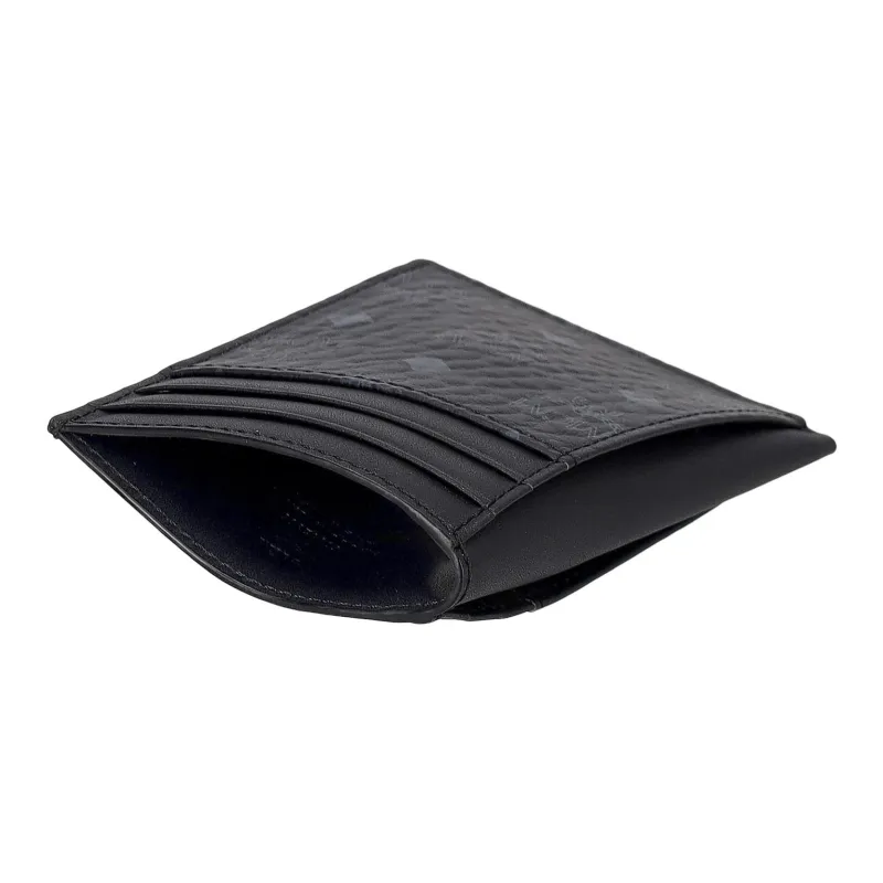 MCM Original Visetos Canvas Card Holder Business Card Holder Card Holder Mini Men's Black-2