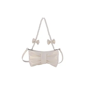 LOUIS ROYALN Pu Shoulder Bag, Crossbody Bag Regular Women's Moon White/Rouge Pink/Black