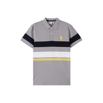 U.S. POLO ASSN. Polo Shirt Men's Light Gray Stripes
