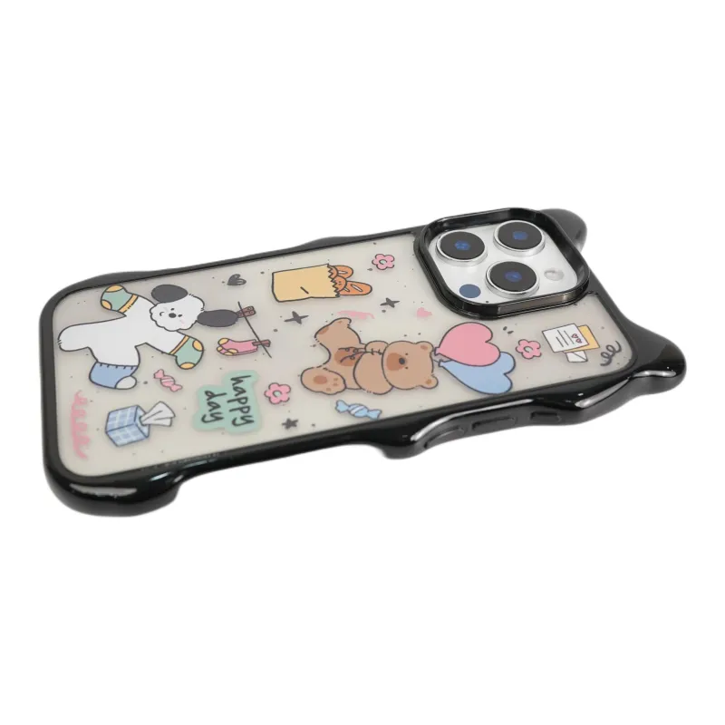 Wei Xin Acrylic Material Balloon Bear Socks Puppy Phone Cases Compatible With IPhone 16/15 Pro Max/Apple 13/14 Pro/Max-3