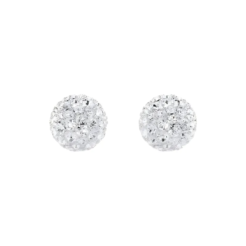 Swarovski Rhodium-Plated Stud Earrings Women's Silver-1