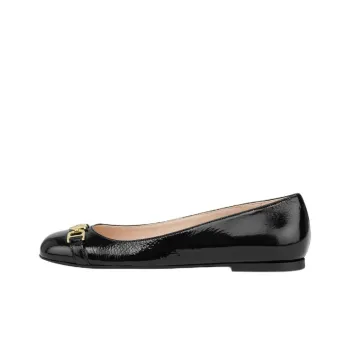 MOSCHINO Love Chain Strap Casual Single Shoes Women's Black