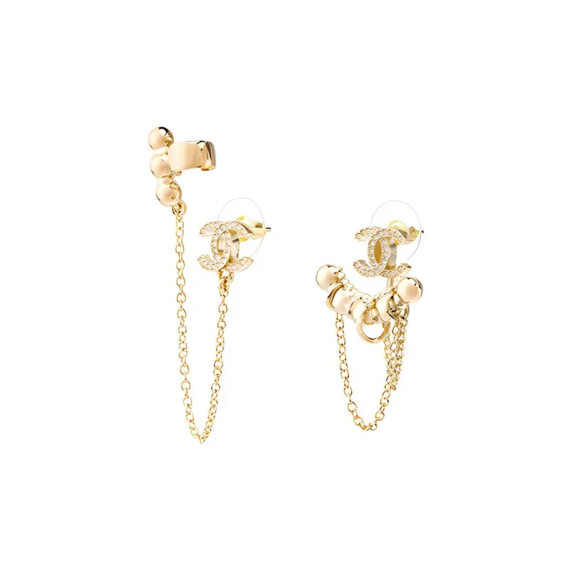 CHANEL Metal Earrings Women's Gold-1