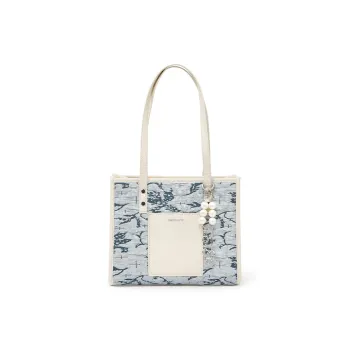 Bywhich PU Tote Bag Shopping Bag Handbag Shoulder Bags Women's Blue