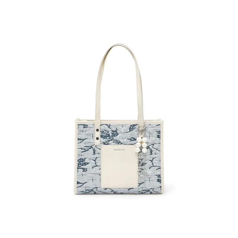 Bywhich PU Tote Bag Shopping Bag Handbag Shoulder Bags Women's Blue-0
