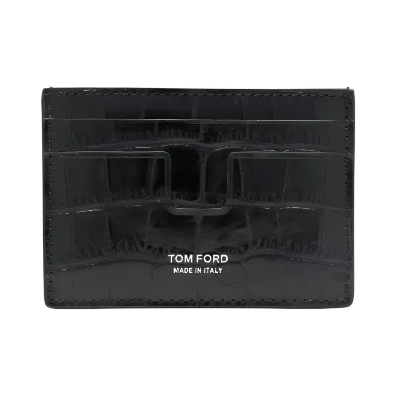 TOM FORD Printed Croc Card Holder-1