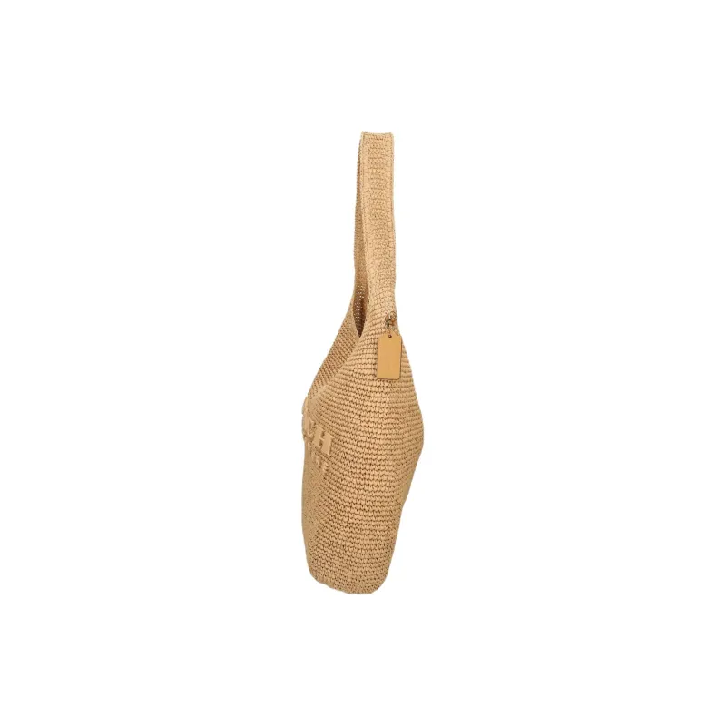 COACH Brooklyn Straw Woven Shoulder Bag Women's Beige-1