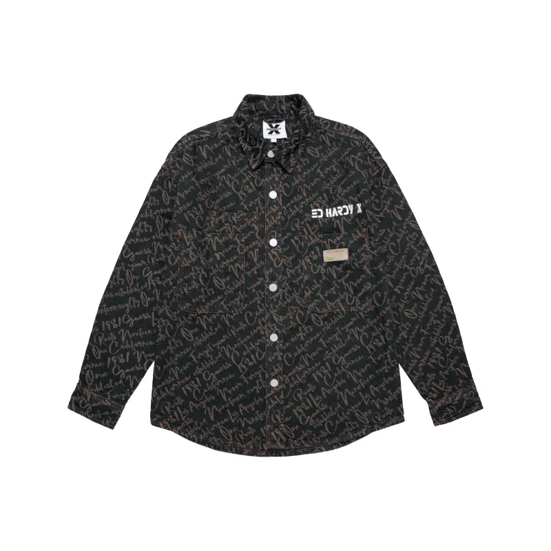 ED HARDY X Shirts Unisex Dark Denim Blue-0