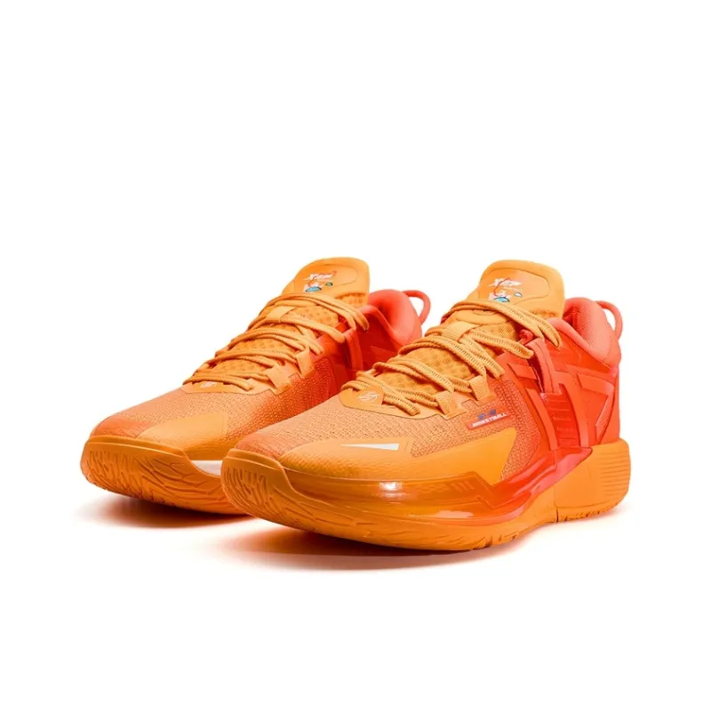 XTEP Slip Resistant And Abrasion Resistant Support Low Top Basketball Shoes Men's Mandarin Orange Light Red Orange-2