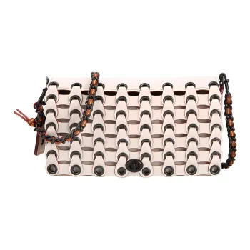 COACH Dinky Leather Crossbody Bag, Shoulder Bag Trumpets Women's White/Red