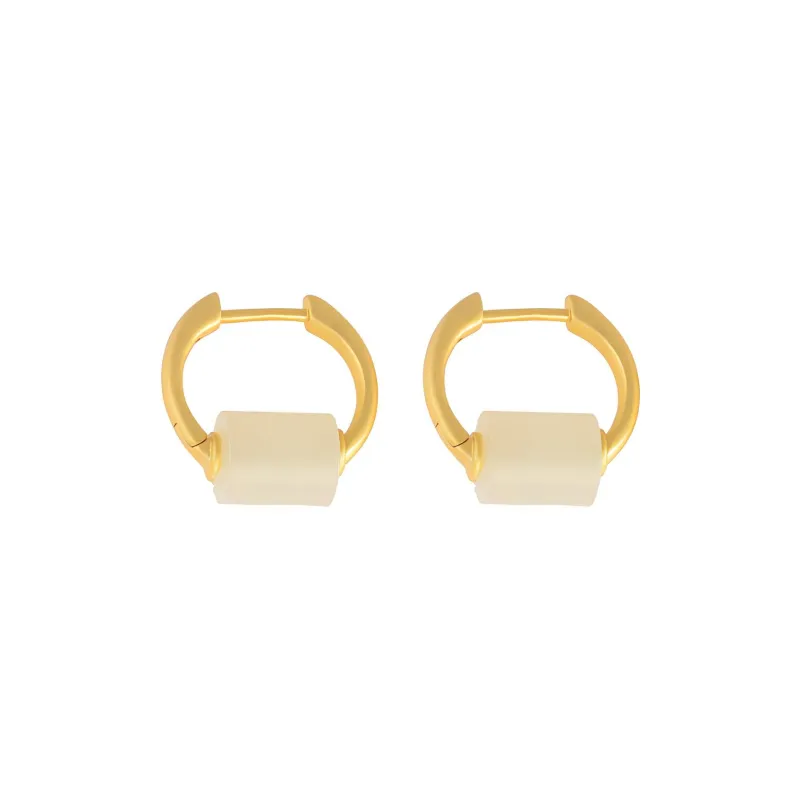 xiaoyinjiang Hetian Jade Earrings Women's-0