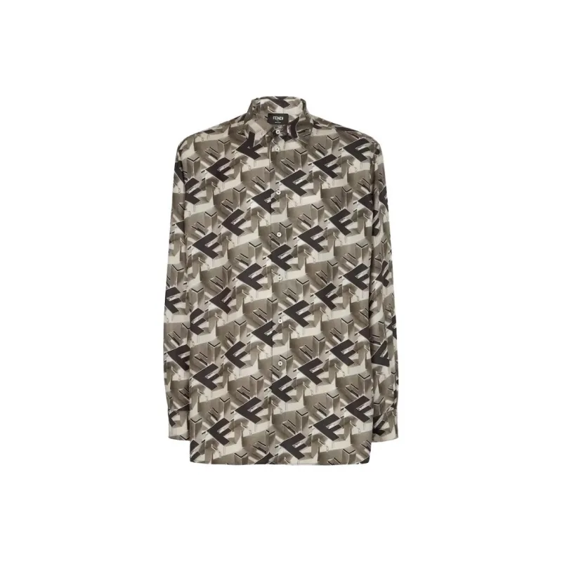 FENDI All-Over Logo Printed Oversized Shirt-0