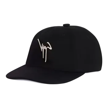 Giuseppe Zanotti/GZ Fabric Metal Cotton Baseball Caps Men's Black