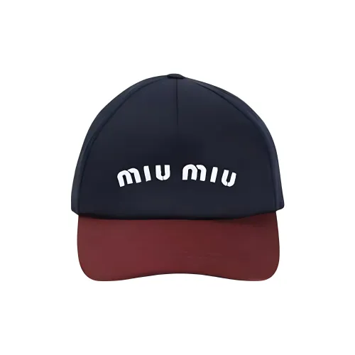 MIU MIU Cotton Baseball Caps Women's Red