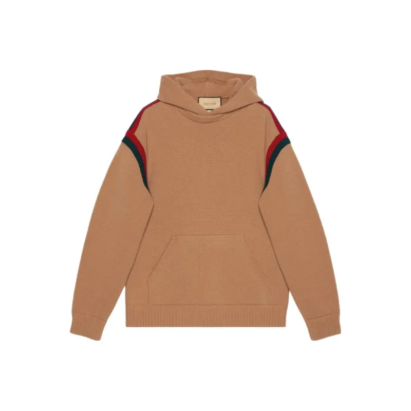 GUCCI Web Stripe Wool Hoodie-0