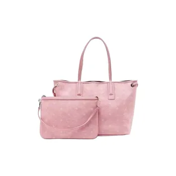 MCM Coated Canvas Combo Bag, Tote Bag, Shopping Bag, Handbag, Shoulder Bag Medium Size Women's Cherry Blossom Pink