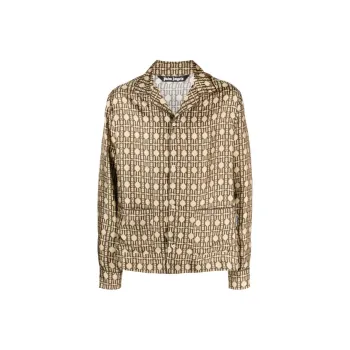 PALM ANGELS Monogram print Silk Shirt
