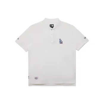 New Era SS24 Polo Shirt Unisex Ivory White