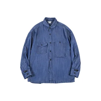 MADEN Shirts Men Denim Blue