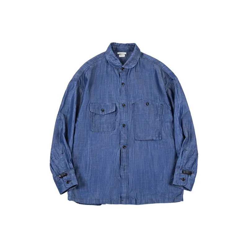 MADEN Shirts Men Denim Blue-0