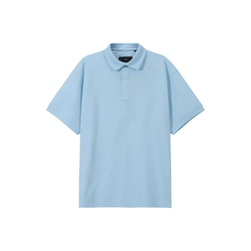 Y 3 Logo Detailed Short Sleeved Polo Shirt-0