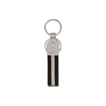BALLY Canvas Stripe Keyring