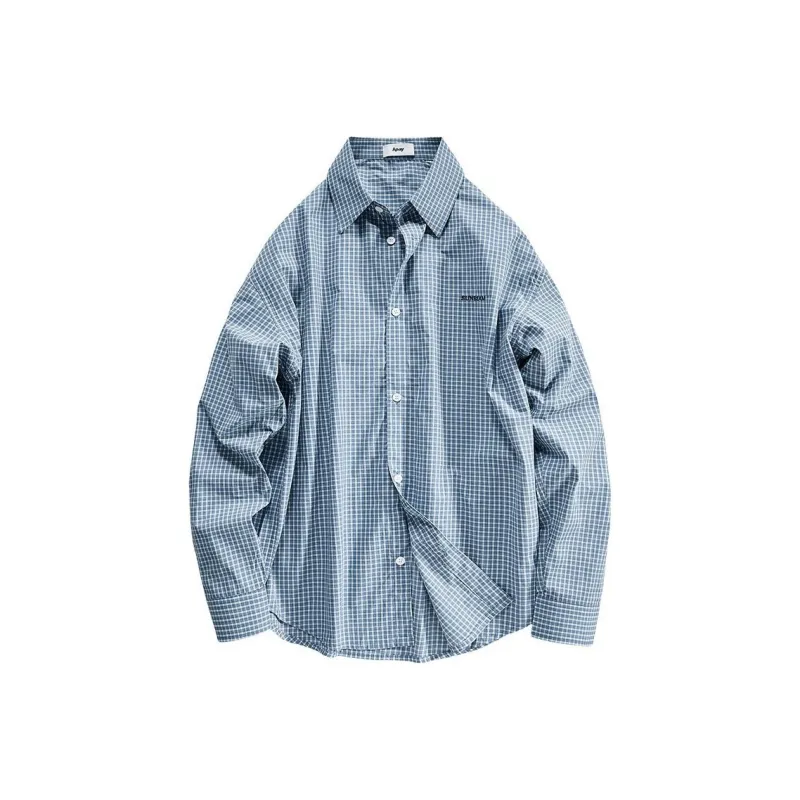 APAY Shirts Unisex Blue Plaid-0