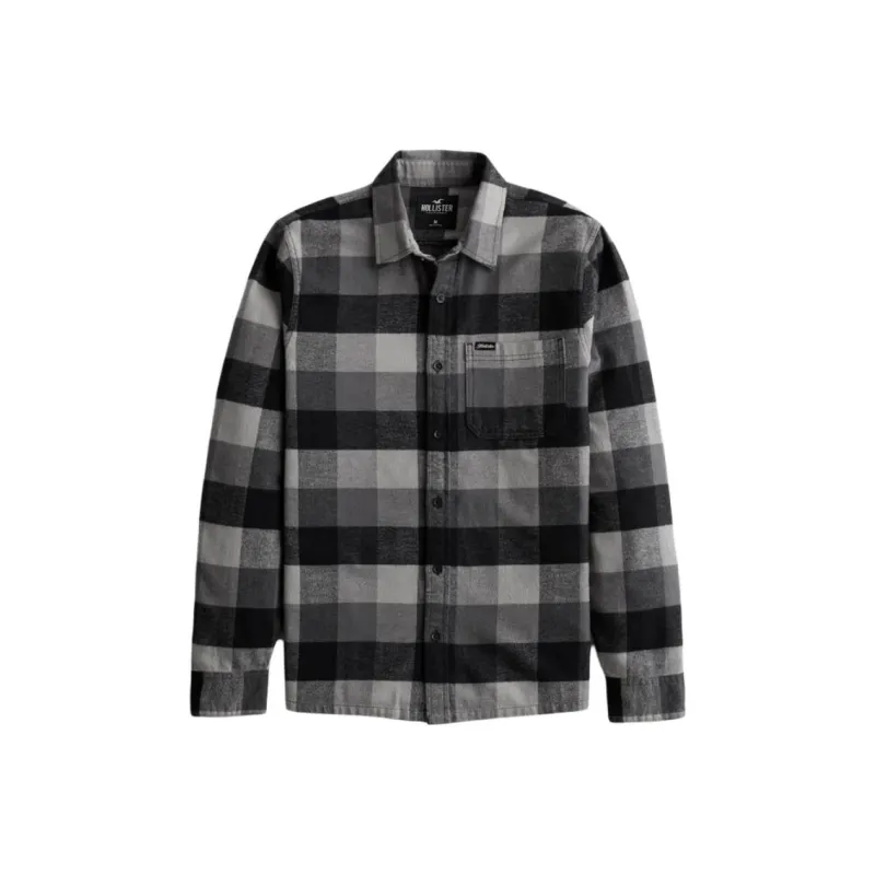 Hollister Shirt Men's Gray Plaid-0