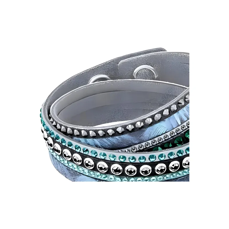 Swarovski Artificial Leather Bracelets Women's Blue-1
